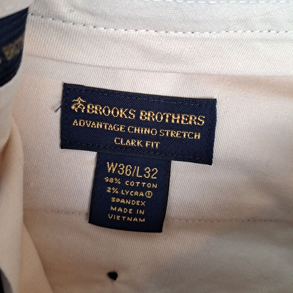 Brooks Brothers Men’s Cotton Clark Chino Pants Maroon 36x32 (Measures 35x32) - Picture 3 of 11